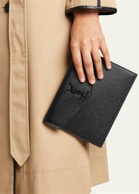 uptown baby pochette ysl|Saint Laurent Uptown YSL Pouch in Grained Leather.